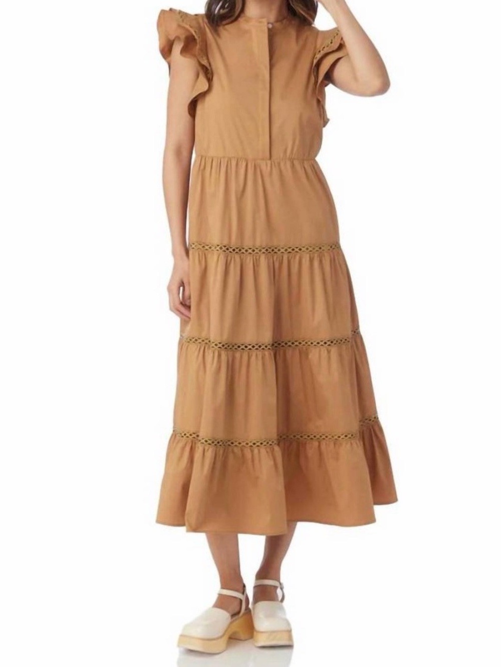 NWT CROSBY by Mollie Burch Napa Dress in Latte sz M